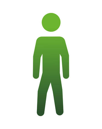ecology human silhouette icon vector illustration designのイラスト素材