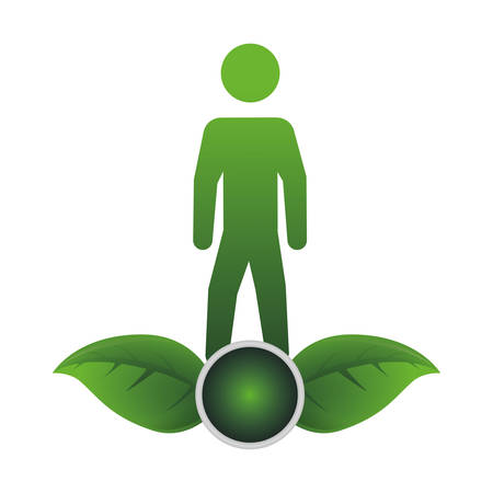 ecology human silhouette icon vector illustration designのイラスト素材