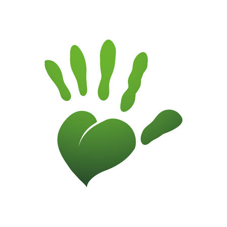 ecology hand human icon vector illustration designのイラスト素材