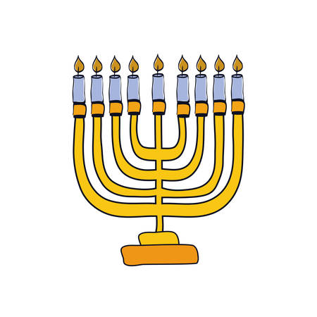 old candlestick with candles vector illustration designのイラスト素材