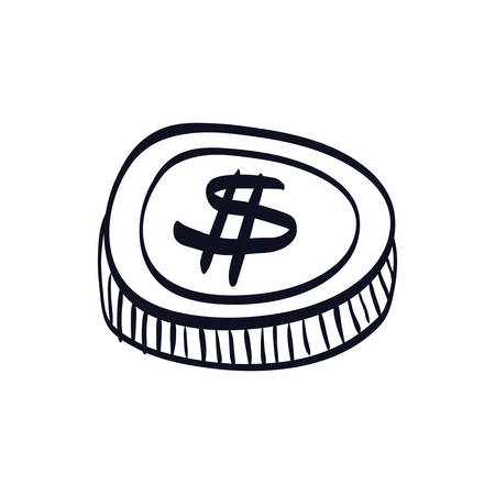 coin money isolated icon vector illustration designのイラスト素材