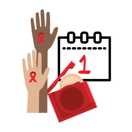 hands human with condom protection vector illustration designのイラスト素材