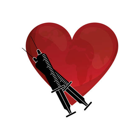 heart with syringe icon vector illustration designのイラスト素材