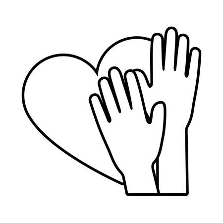 heart with hands up fight vector illustration designのイラスト素材
