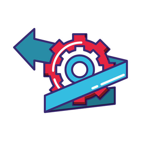 gear machinery with arrow vector illustration designのイラスト素材