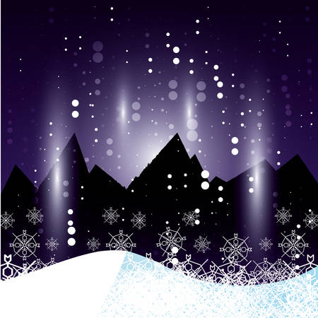 winter landscape scene christmas vector illustration designのイラスト素材