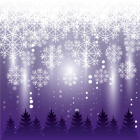winter landscape scene christmas vector illustration designのイラスト素材