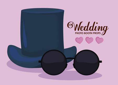 elegant male hat with sunglasses vector illustration designのイラスト素材