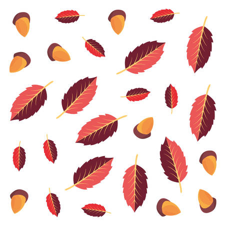 acorns and leaves decoration background vector illustrationのイラスト素材