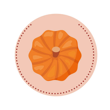 fresh pumpkin label on white background vector illustrationのイラスト素材