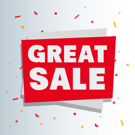 saturday great sale confetti decoration background vector illustrationのイラスト素材