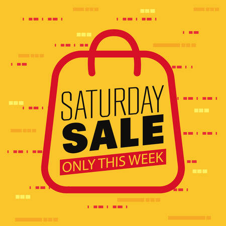 super saturday sale shop bag sign decoration vector illustrationのイラスト素材