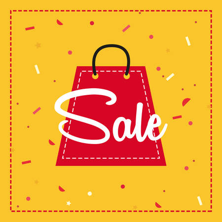 shop bag sale frame confetti vector illustrationのイラスト素材