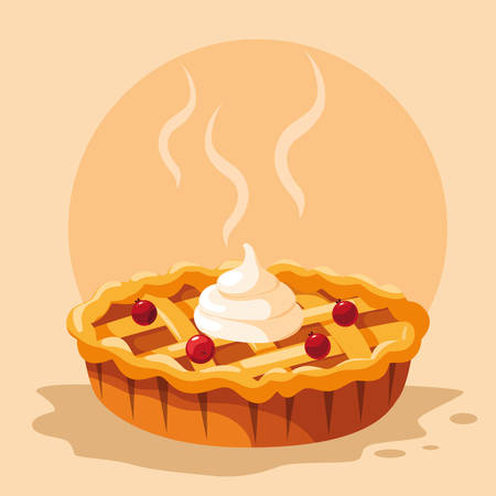 Apple pie icon over white background, vector illustrationのイラスト素材