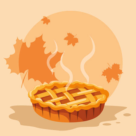 Apple pie icon over white background, vector illustrationのイラスト素材