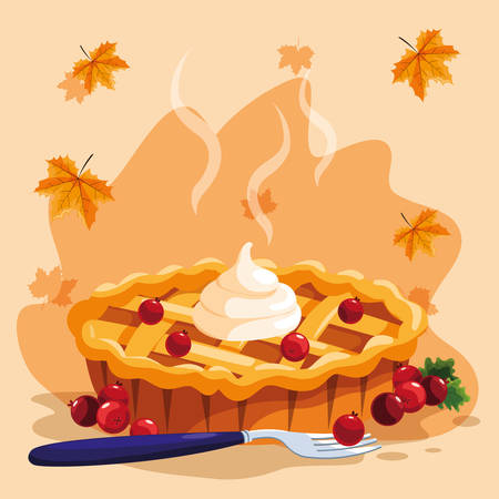Apple pie icon over white background, vector illustrationのイラスト素材