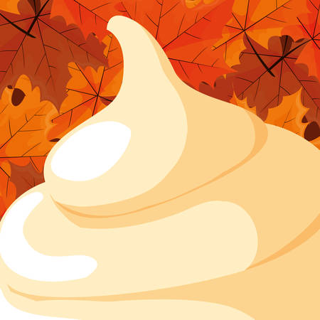 mashed potatoes icon over orange background, vector illustrationのイラスト素材