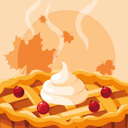 Apple pie icon over white background, vector illustrationのイラスト素材