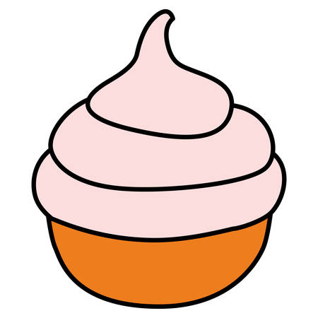 sweet cupcake icon over white background, vector illustrationのイラスト素材