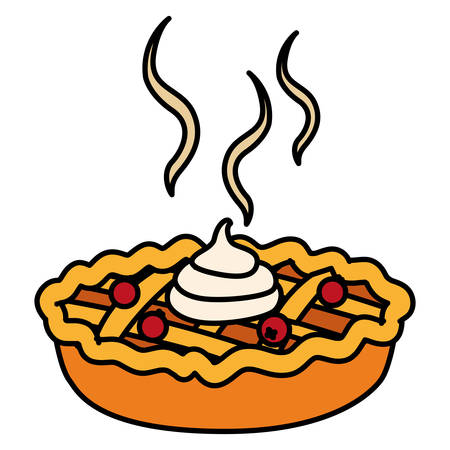 Apple pie icon over white background, vector illustrationのイラスト素材