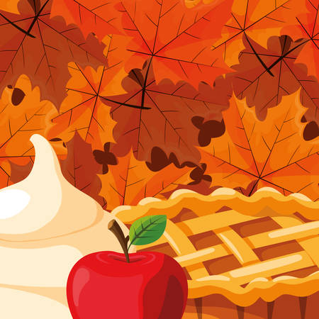 Apple pie icon over white background, vector illustrationのイラスト素材