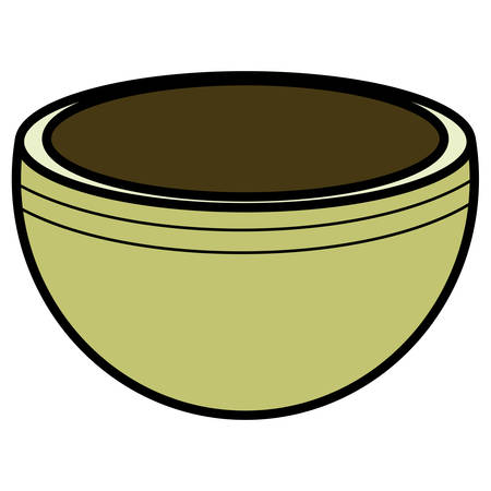 bowl icon over white background, vector illustrationのイラスト素材