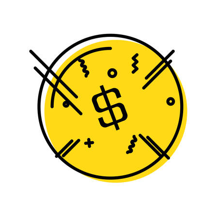 coin dollar isolated icon vector illustration designのイラスト素材