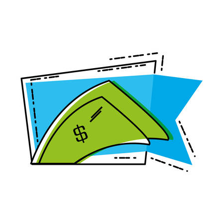 bill dollar money with commercial tag hanging vector illustration designのイラスト素材