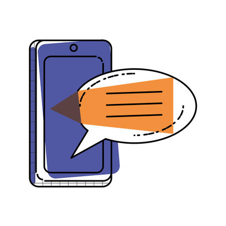 smartphone with speech bubble vector illustration designのイラスト素材