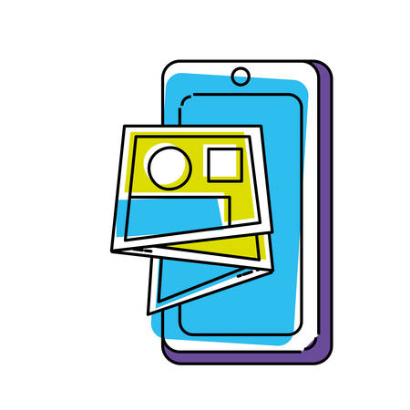 smartphone device with map guide vector illustration designのイラスト素材