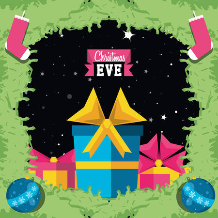 gift box with frame of christmas vector illustration designのイラスト素材