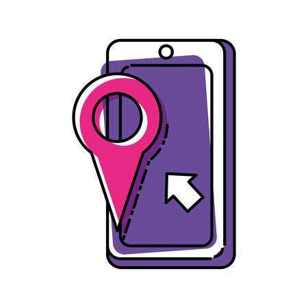 smartphone device with pin location vector illustration designのイラスト素材