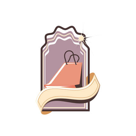 shopping bag paper frame vector illustration designのイラスト素材