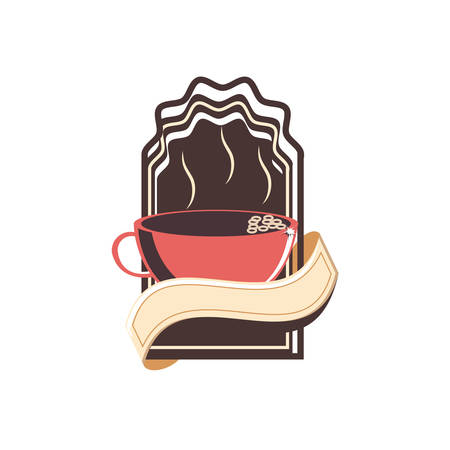 coffee cup elegant frame vector illustration designのイラスト素材