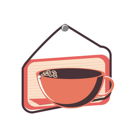 coffee cup with label vector illustration designのイラスト素材