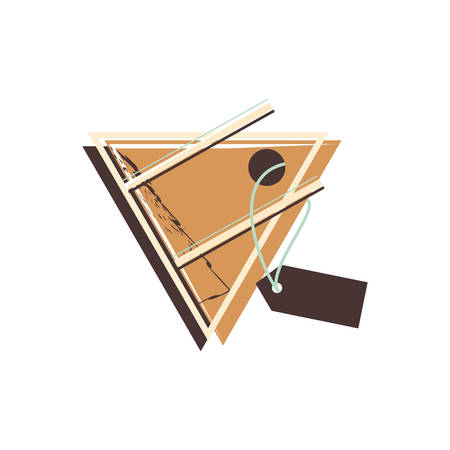 retro commercial tag hanging vector illustration designのイラスト素材