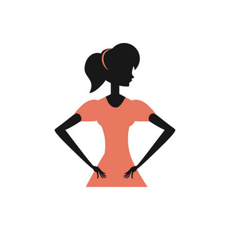 woman silhouette retro style vector illustration designのイラスト素材