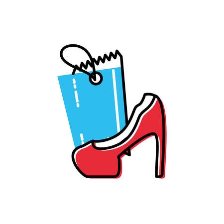 heel shoe of female with tag commercial vector illustration designのイラスト素材