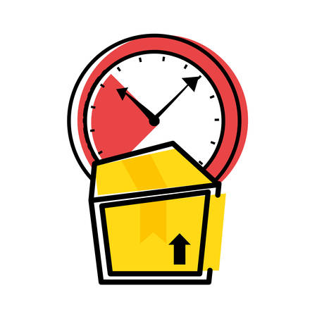 watch time with box vector illustration designのイラスト素材