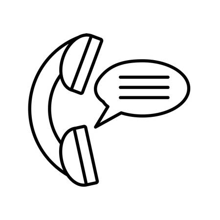 telephone service with speech bubble vector illustration designのイラスト素材