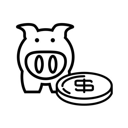 piggy savings isolated icon vector illustration designのイラスト素材