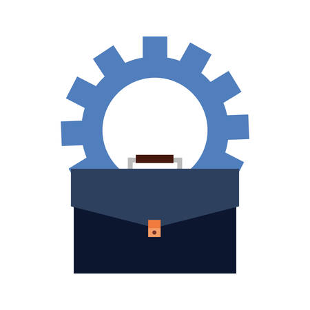 business briefcase gear white background vector illustrationのイラスト素材