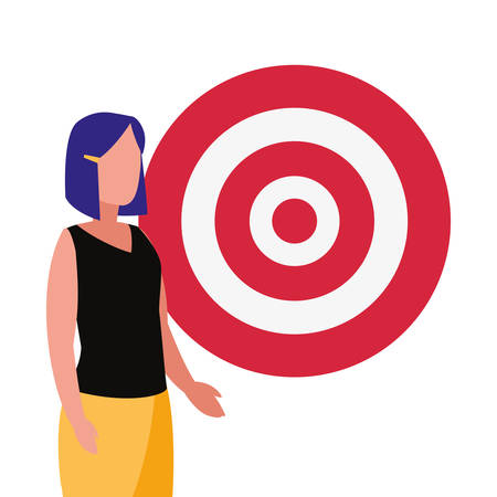 business woman and target startup vector illustrationのイラスト素材