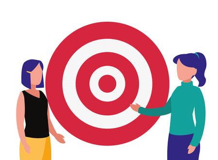 businesswomen and target company success vector illustrationのイラスト素材