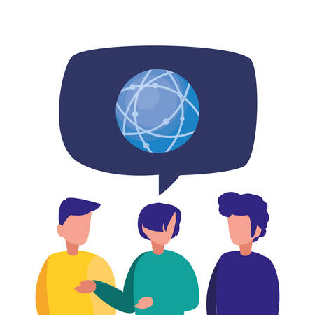 businessmen conversation world team work vector illustrationのイラスト素材