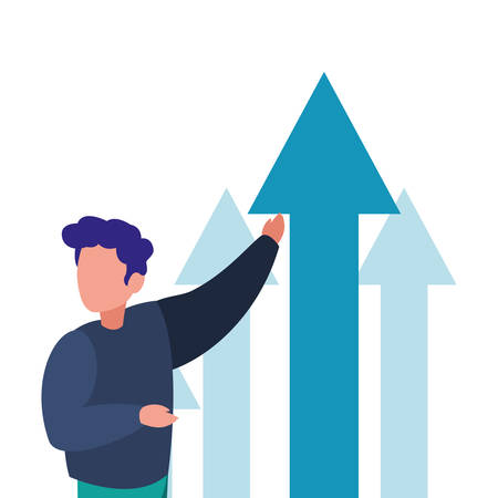 businessman financial arrows growth profit vector illustrationのイラスト素材