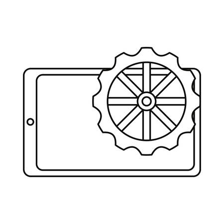 smartphone device gear on white background vector illustrationのイラスト素材