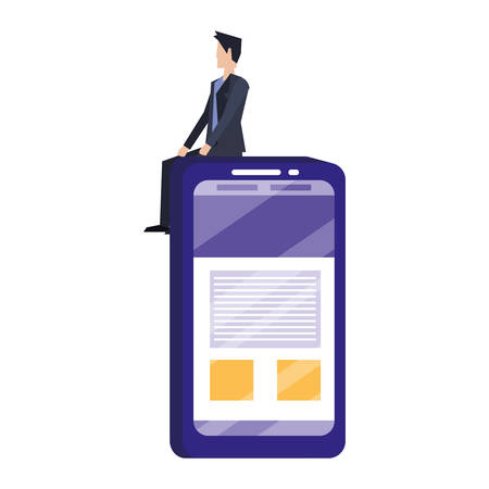 businessman and cellphone document report vector illustrationのイラスト素材