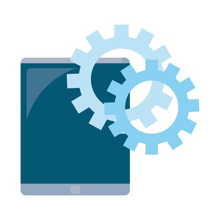 smartphone gear on white background vector illustrationのイラスト素材