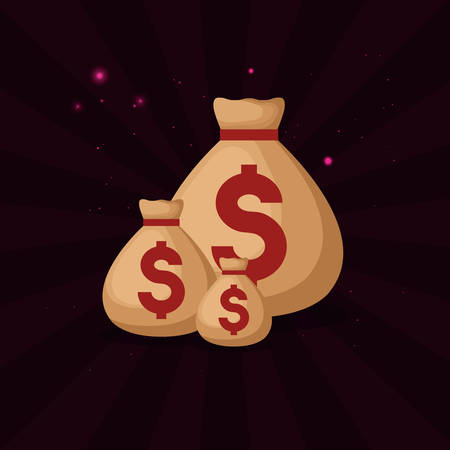 money bags fortune casino gamble vector illustrationのイラスト素材